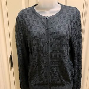 M Missoni Blue Knit Crop Cardigan sz 46